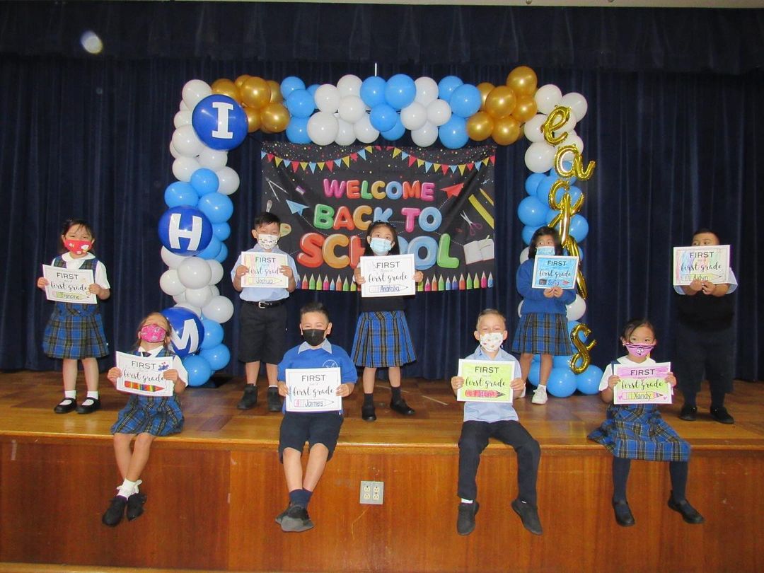CatholicEdLA's tweet image. Back to school safely and with great joy!

#backtoschool
#catholicschoolsareopen

. . . 
@i.h.m._losangeles 
We can’t mask how excited we are to have our students back on campus! 💙🦅💛