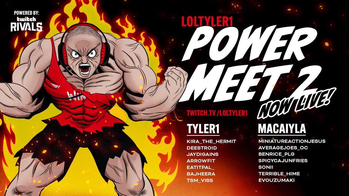 T1's tweet photo. Whoβs getting that bag today!? ππ°
Here are the participants & teams for the #PowerMeetV2.
Tune in at: https://t.co/QaFdFgDyTY
#PowerMeet #BuiltDifferent
Powered by: @TwitchRivals https://t.co/i1h84tMTx1