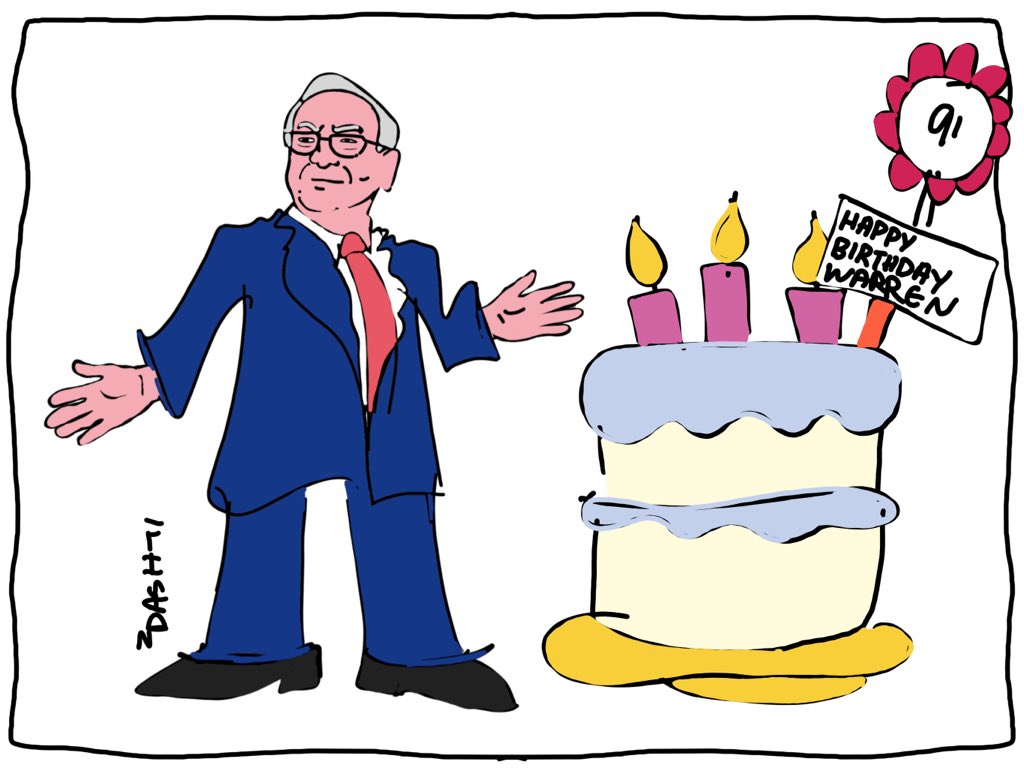 Happy birthday Warren Buffett 
91 years old
30 August 1930    