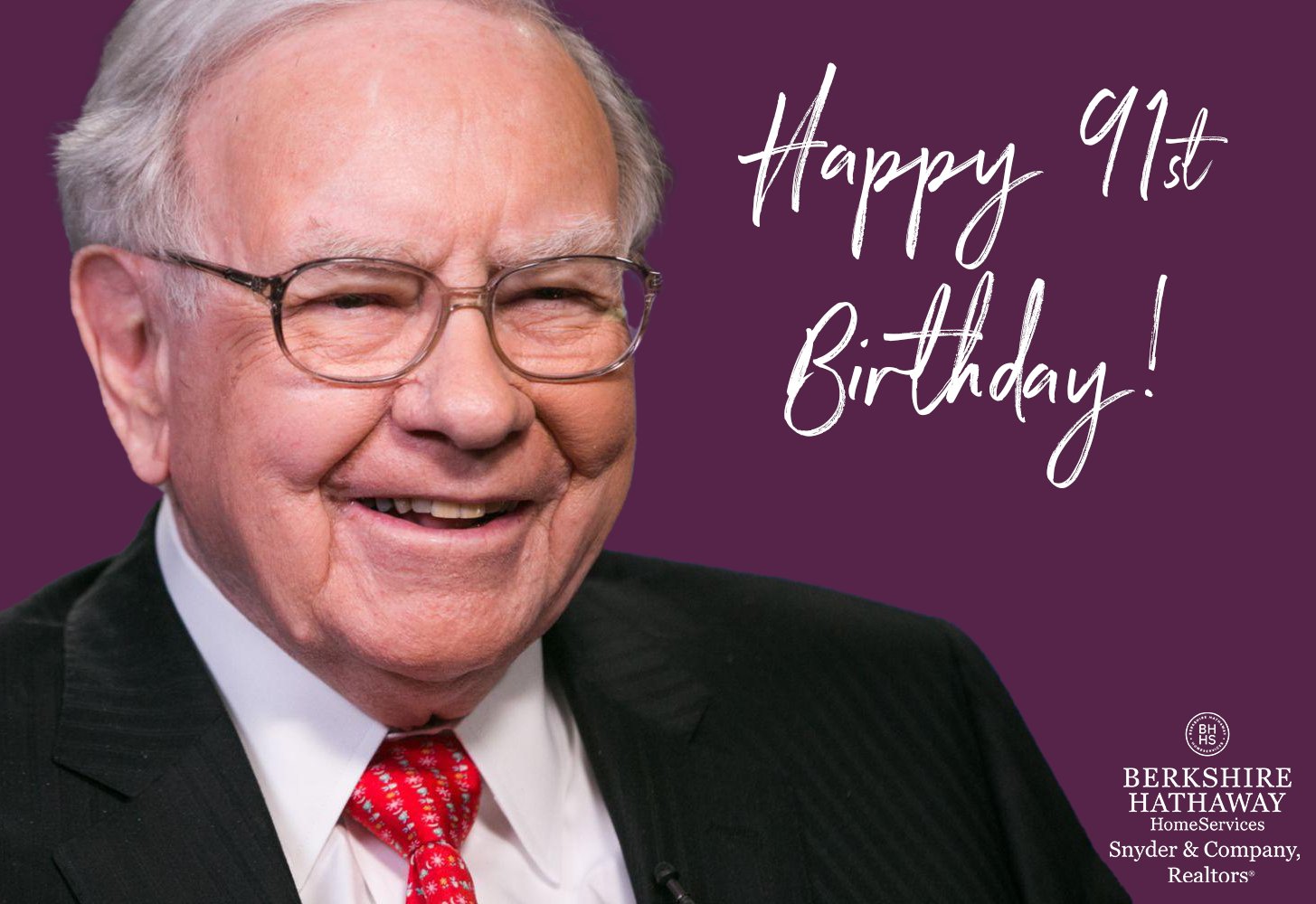 Happy 91st birthday to the one and only Warren Buffett!  