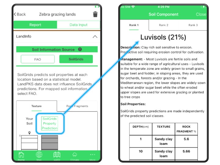 We’re excited to share our new and improved #soilID functionality. For our international users, <a href="/LandPKS/">LandPKS (Land Potential Knowledge System)</a> now provides <a href="/ISRICorg/">ISRIC - World Soil Information</a> SoilGrids soil property predictions at your location. Download for free on your Android device today and let us know what you think!