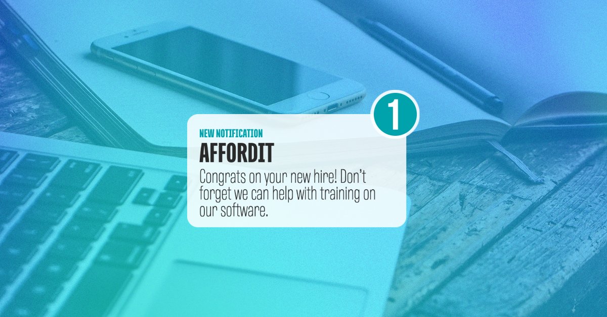 Let us help #onboard your new hire! By working directly with your Client Success Manager to schedule a #training that best fits the needs of your newly hired team members, we can ensure that they have everything they need to confidently begin utilizing the Affordit platform.