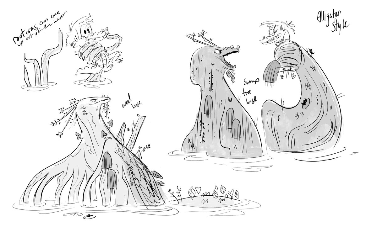 One of my favorite characters to work on during my time on #iheartarlo was the Bog Lady. I loved her and her song!

I based her on the Honey Island Swamp Monster, a local Lousiana cryptid, and the Kappa, a Japanese yokai sometimes known for drowning people and animals. 