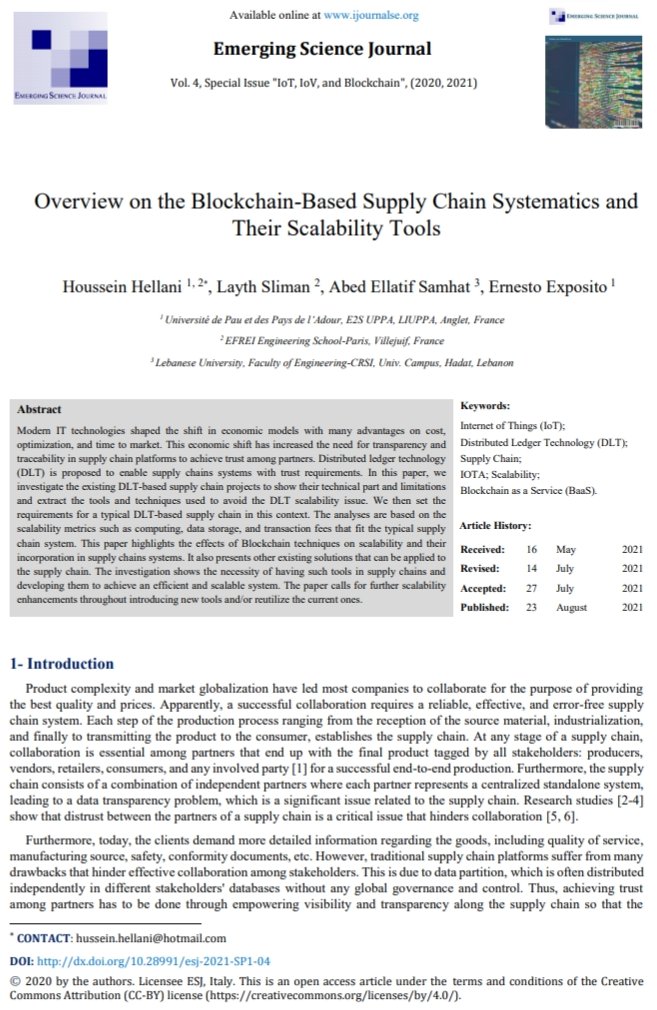 eisenreich's tweet photo. VeChain x Emerging Science Journal π
VeChain was featured in a recent journal article, 'Overview on Blockchain-Based Supply Chain Systematics and Their Scalability Tools' βοΈ
Full Pdf π
https://t.co/tw58EZroNM
#VeChain $VET #VeFam #Blockchain #VeSearch https://t.co/03k3nIPwp0