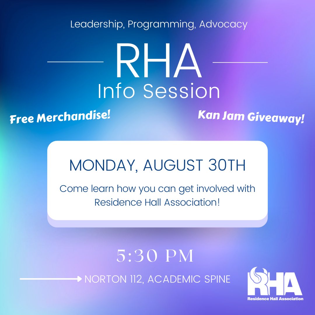 UBRHA's tweet photo. Twenty more minutes until the RHA Info Session! See you in Norton 112 at 5:30 PM :) https://t.co/QXtjrrRS7c