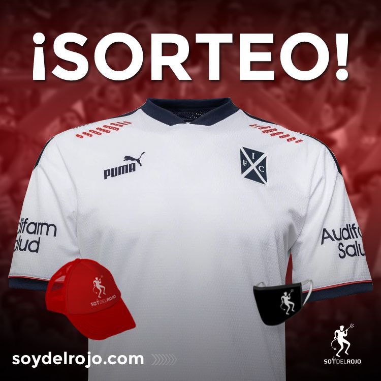 🔥👹Vamos a sortear 👹🔥

1 camiseta original suplente de #Independiente + gorra #SoyDelRojo + barbijos

⁣✅ Dale RT
⁣
✅ Seguí a <a href="/SoydelRojoCom/">SoyDelRojo.com 👹</a> y a @JuanchiEgido18

✅ Etiquetar a dos amigos
⁣
✅ Sorteamos 20/9. El ganador elige Talle S o M. El premio se retira por Palermo.