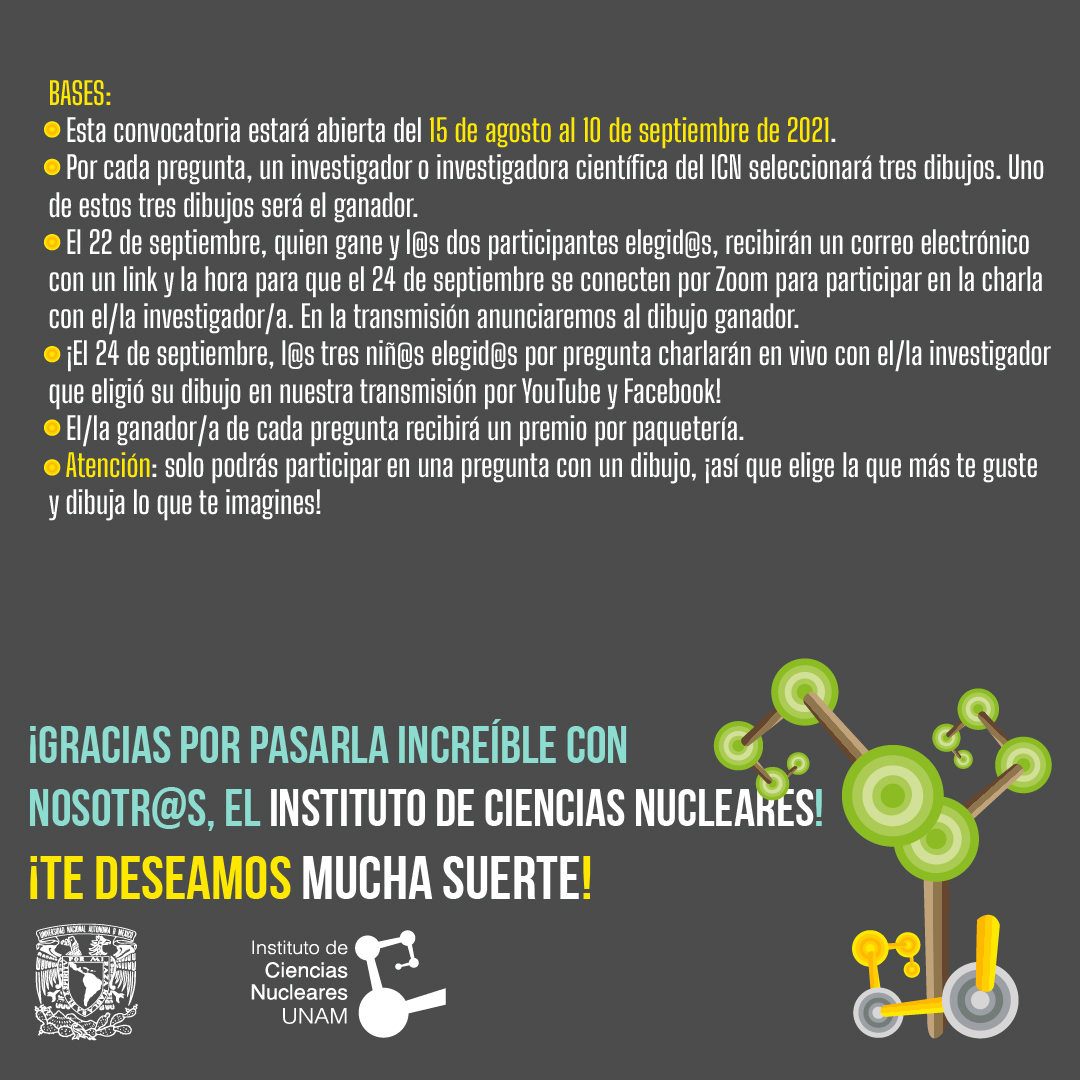 icnunam's tweet photo. ¡Ya está abierto el registro para que subas tu dibujo para el concurso "Imagina la ciencia del ICN", de nuestro Día de Puertas Abiertas 2021 #DPAV2021ICN!
Registra tu dibujo aquí: https://t.co/OYXgr9lDF3
¡El #DPAV2021ICN te espera!
¡Mucha suerte! https://t.co/YR7IdrQll7