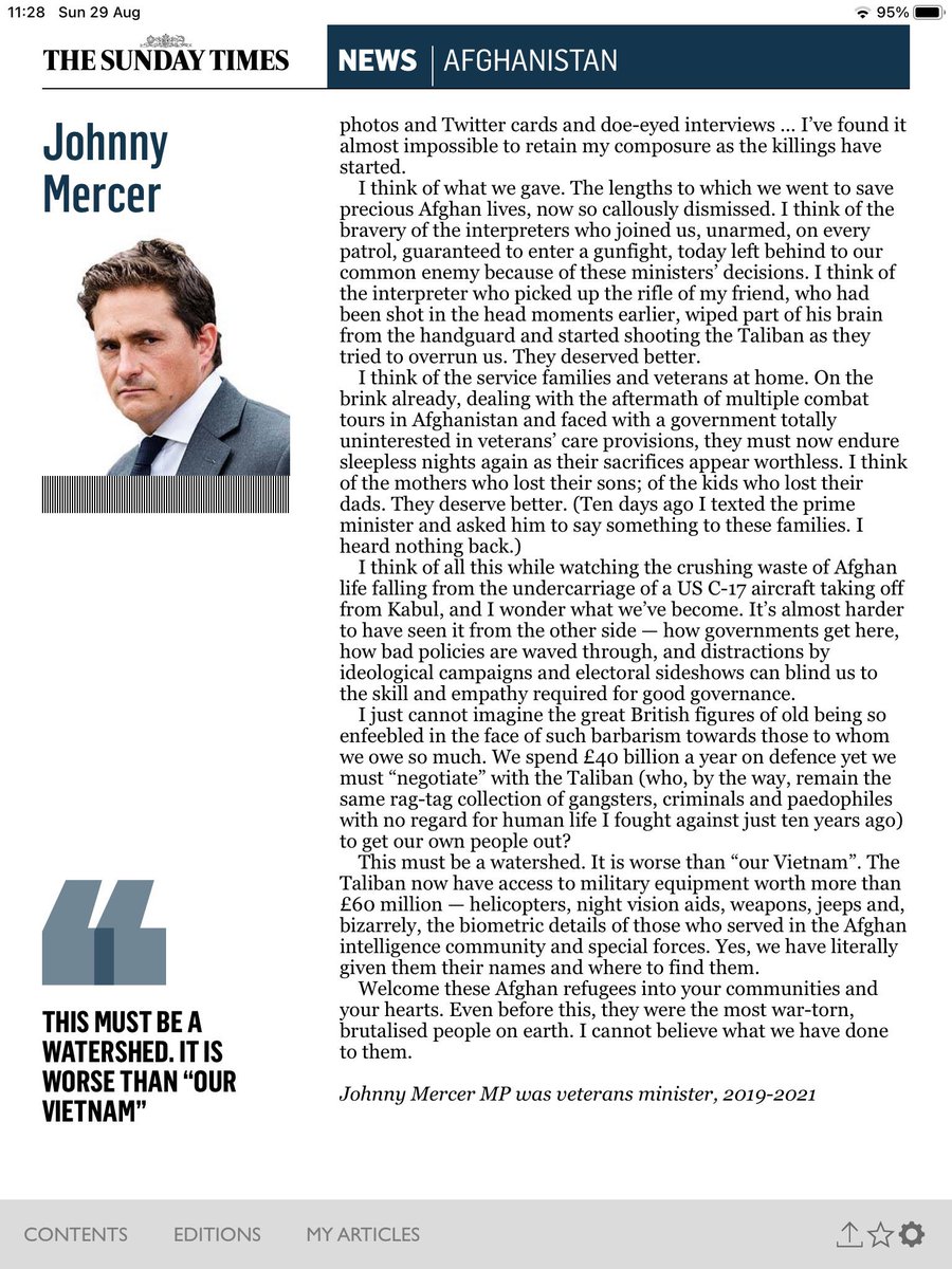 Thanks for all the media offers, but I truly can’t find the words to mark the end of our presence in Afghanistan. Truthfully - it’s a very difficult time, incomparable to the Afghans, but for many in this country too. I wrote this on the weekend; I’ve nothing further to add to it