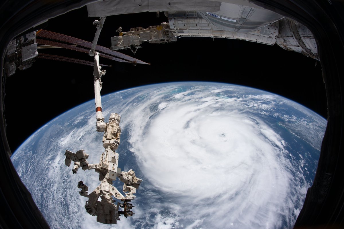 Space_Station's tweet photo. #HurricaneIda 🌀 is pictured from the the station as a category 2 storm on Aug. 28 in the Gulf of Mexico. More pix... https://t.co/3Qb9by5TK7 https://t.co/no3Vnr9ruC