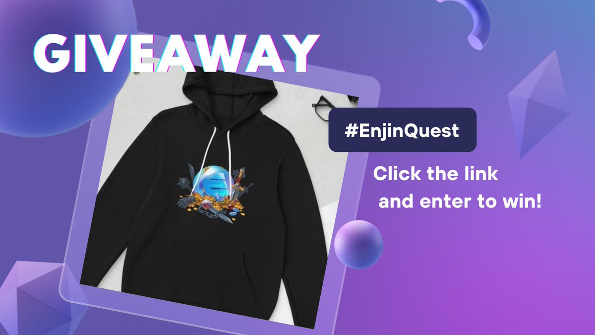 Every season is hoodie season. 😎

This week we're giving away 5 Enjin Coin Hoodies to stay cozy while supporting the Enjin community! 🙌

Head to our page and enter for your chance to win: enj.in/enjinquest-coi…

#EnjinQuest