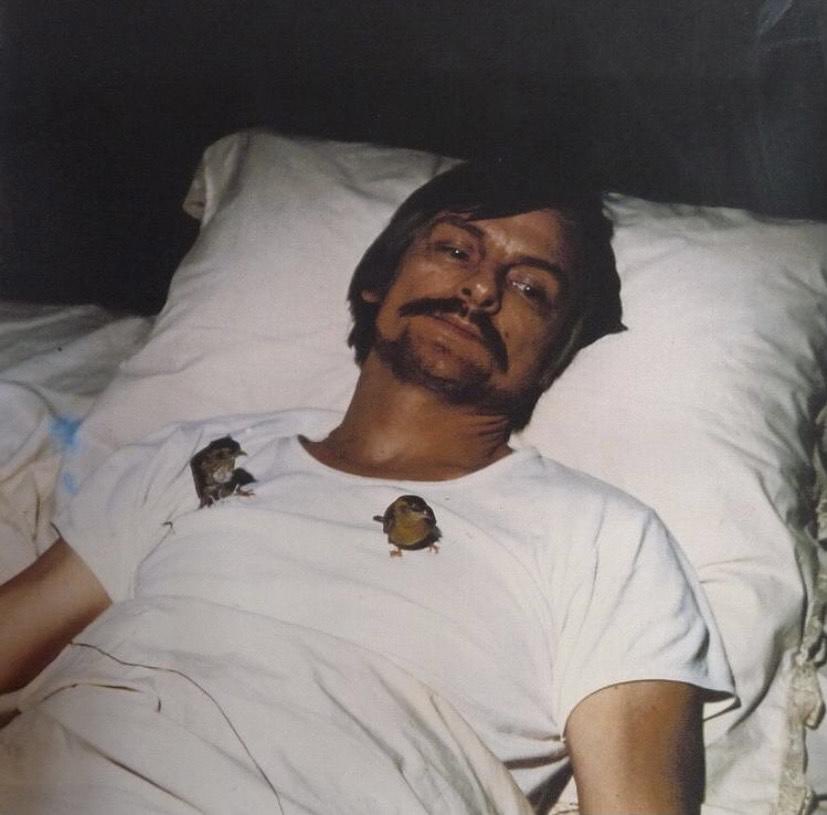 Andrei Tarkovsky with his two birds