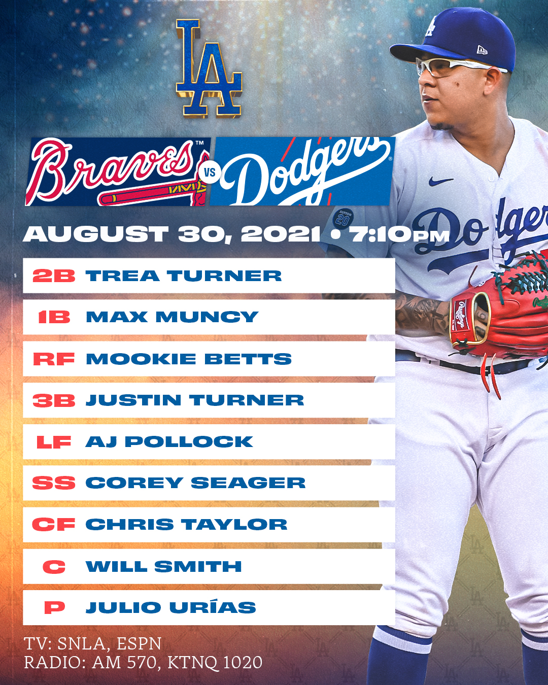 Los Angeles Dodgers on X: Tonight's #Dodgers lineup vs. Braves:   / X