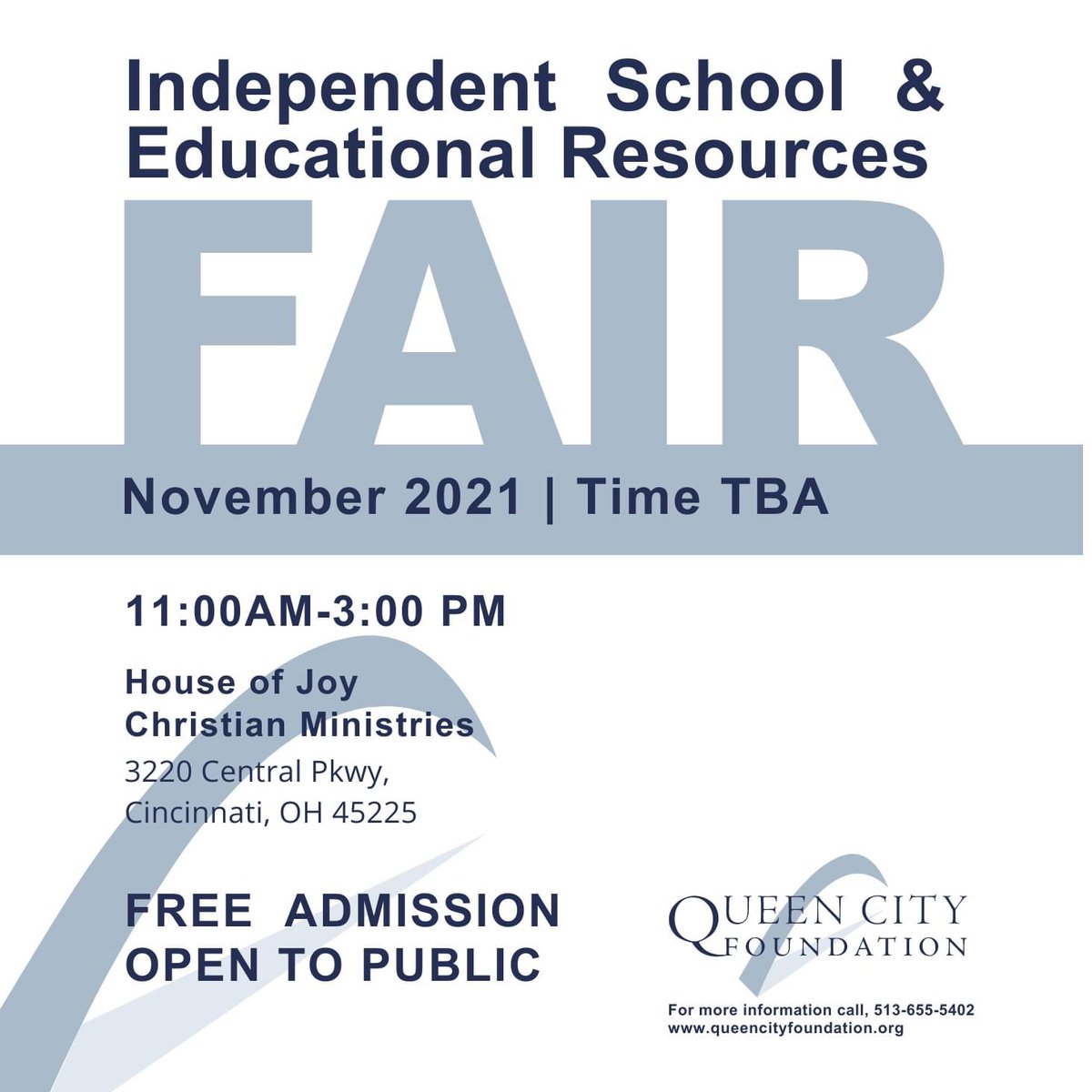QCFoundation's tweet photo. Our Independent School &amp; Educational Resources Fair is slowly approaching. Mark your calendars for this FREE event in November. The time is TBA at this time. https://t.co/cDpWJl8qzB