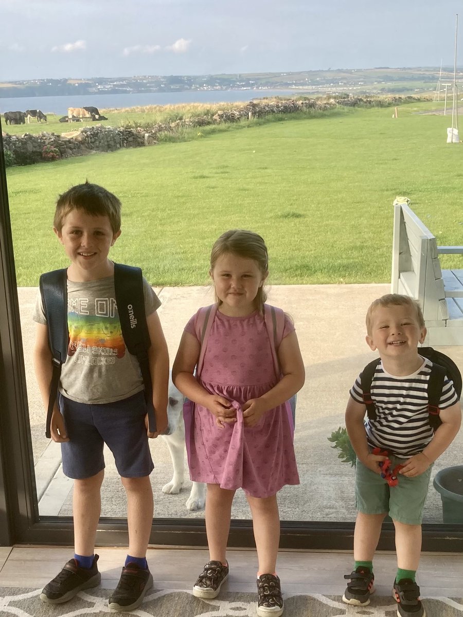 Big day today all 3 heading to school #2nd class #juniors#pre school#time-flies#family