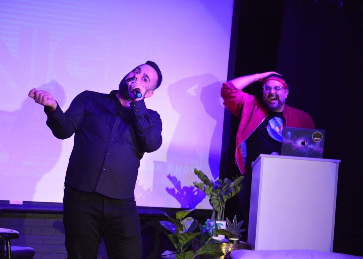 This Saturday we have two amazing shows at <a href="/Villaintheater/">Villain Theater</a> 

🎤 “Nothing but Crowd Work”@ 8:30PM and🌙”Tonight with Tarek” is back @ 10PM. 

🎟Ticket info:
villaintheater.com/shows