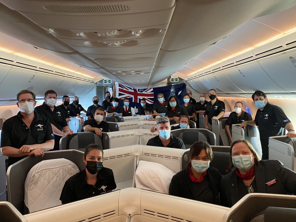 NSWRFS's tweet image. Moments ago our Australian firefighters landed back safely in #Sydney. The crew were deployed in late July to assist with fires burning in #Canada. Welcome home team, now to just get through 14 days of #Quarantine. 😁