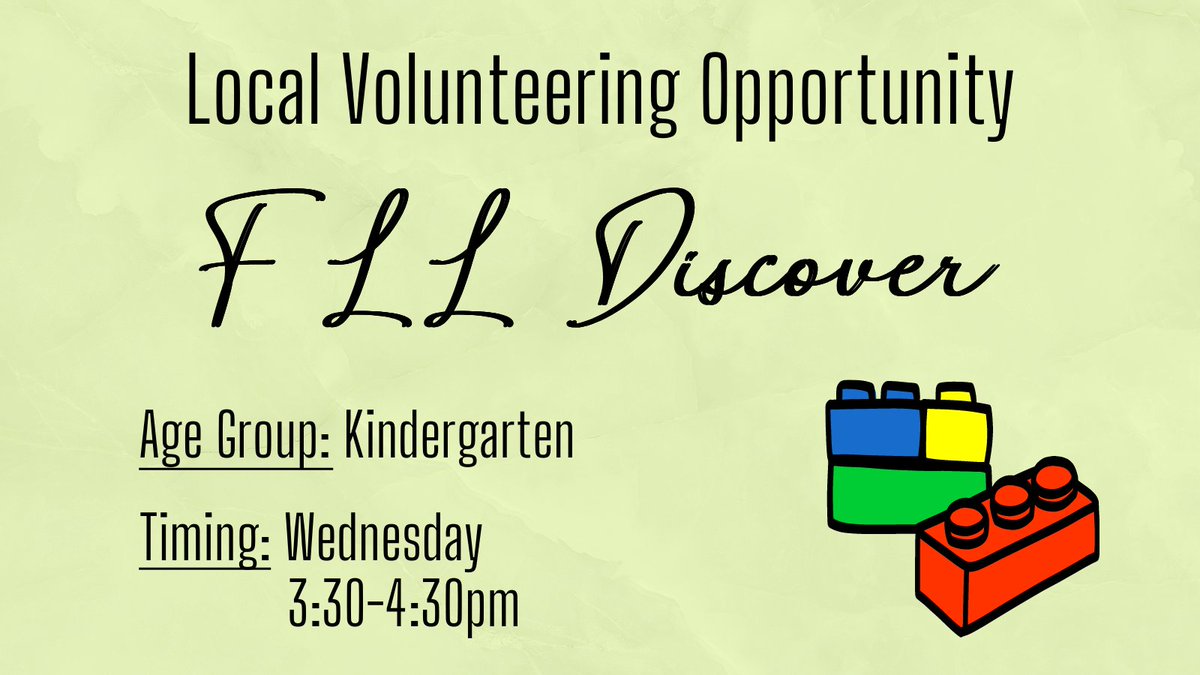 Volunteer with FLL Discover! An Ames team meeting at Northminister church is looking for mentors. They already have a group of kindergarteners signed up but they need mentors! The team meets Wednesdays 3:30-4:30pm. Let us know if you're interested &amp; we can help you get connected!