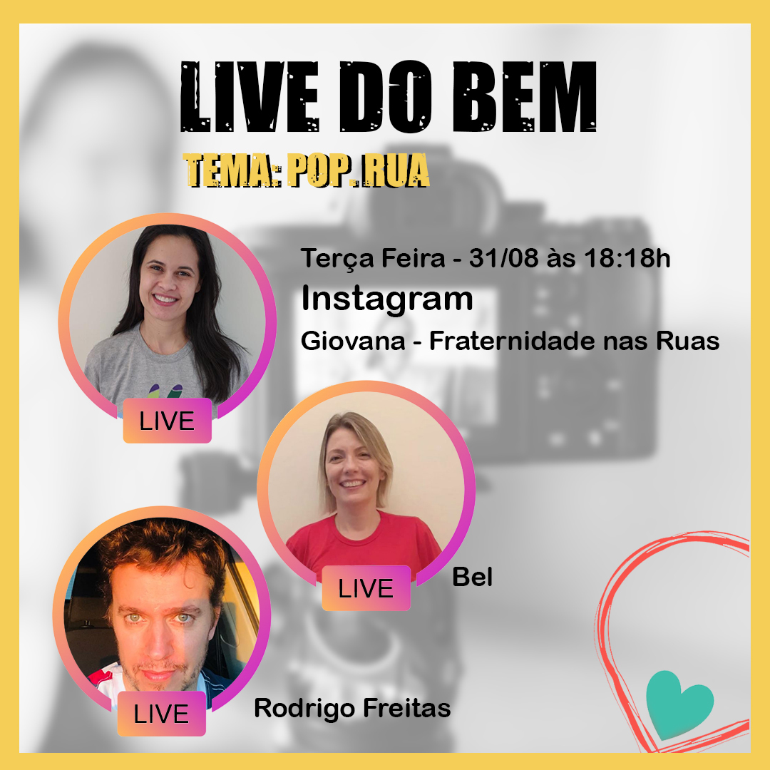 cacadoresdobem's tweet image. Amanhã teremos uma live com o pessoal do @fraternidadenaruabh com a presença da Giovana e o Rodrigo Freitas e vamos falar sobre a população em situação de rua. Não percam essa live de amanhã ❤

#live #livedobem #poprua #redessociais #populaçãoemsituaçãoderua