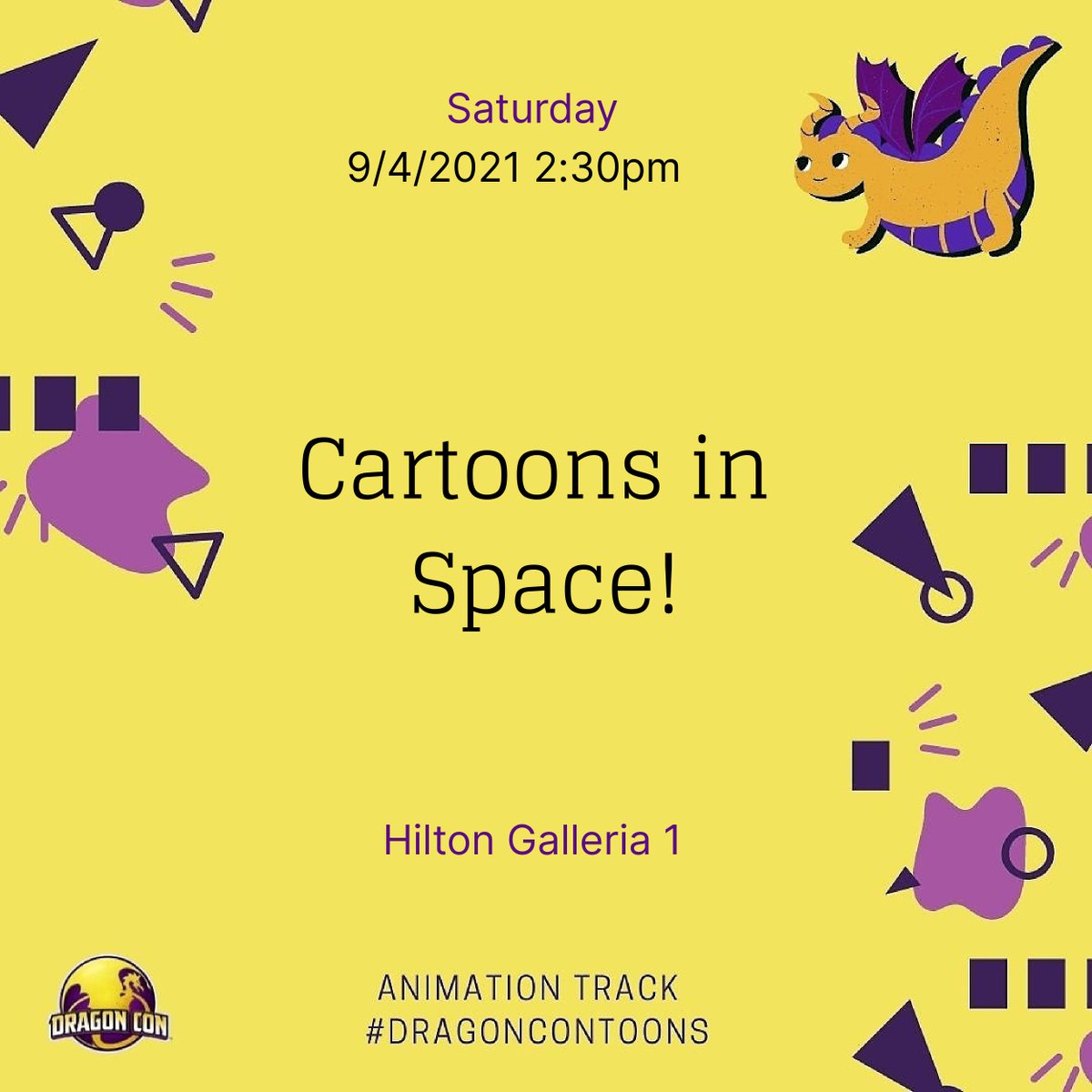 dragoncontoons's tweet photo. Saturday panels in Hilton Galleria 1:
🖊 Art &amp; Animation Industry Tools w/@deltatangomike 
🎸 80s/90s Cartoon Jam Session 
🌌Cartoons in Space! ' w/ @osborneanim, Kevin Grazier, Bill Keel
📺XDR w/Marc Smazik, Jess M

- Full schedule on the #DragonCop app! #DragonConToons https://t.co/eE2tqzL70l