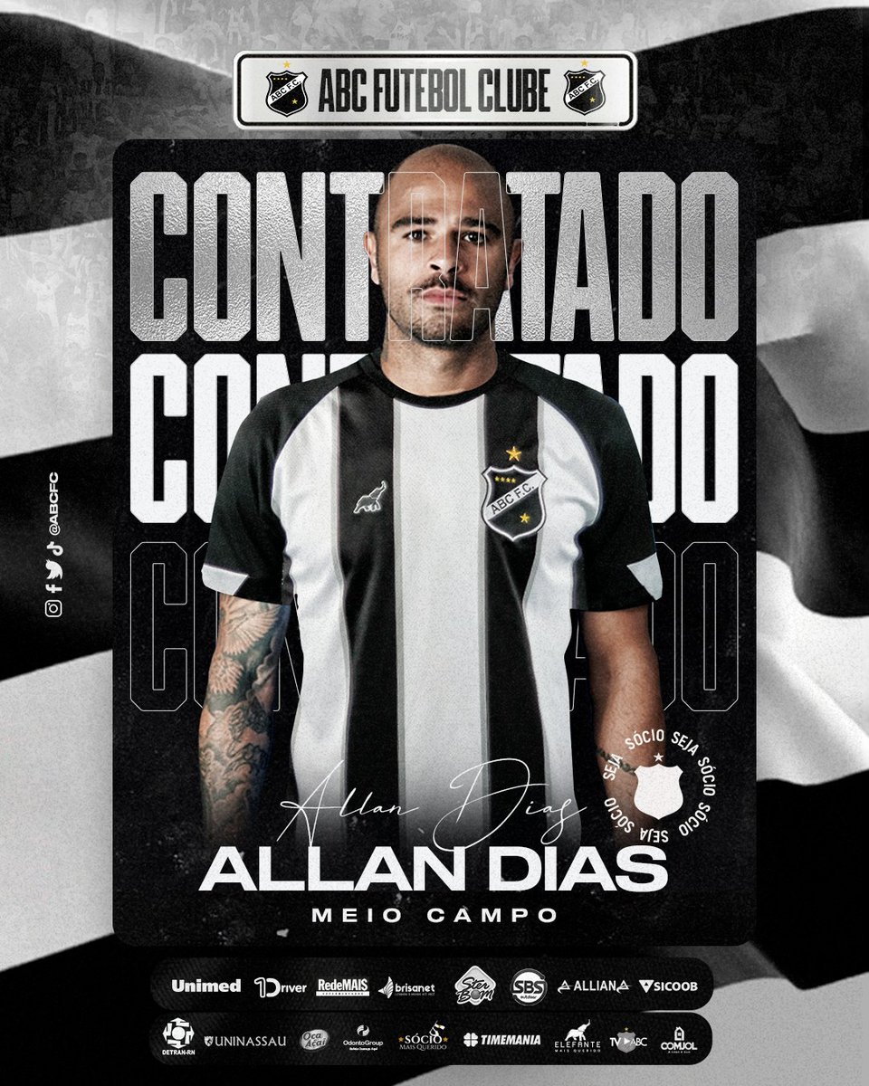 ABCFC's tweet photo. ⚫⚪ COM A FORÇA DA FRASQUEIRA! A diretoria se antecipou e, confiando na torcida abecedista, faltando pouco para atingir a meta dos 1000 sócios, acertou a contratação do meia Allan Dias, que estava no Manaus/AM. https://t.co/JGmk6U8yd7