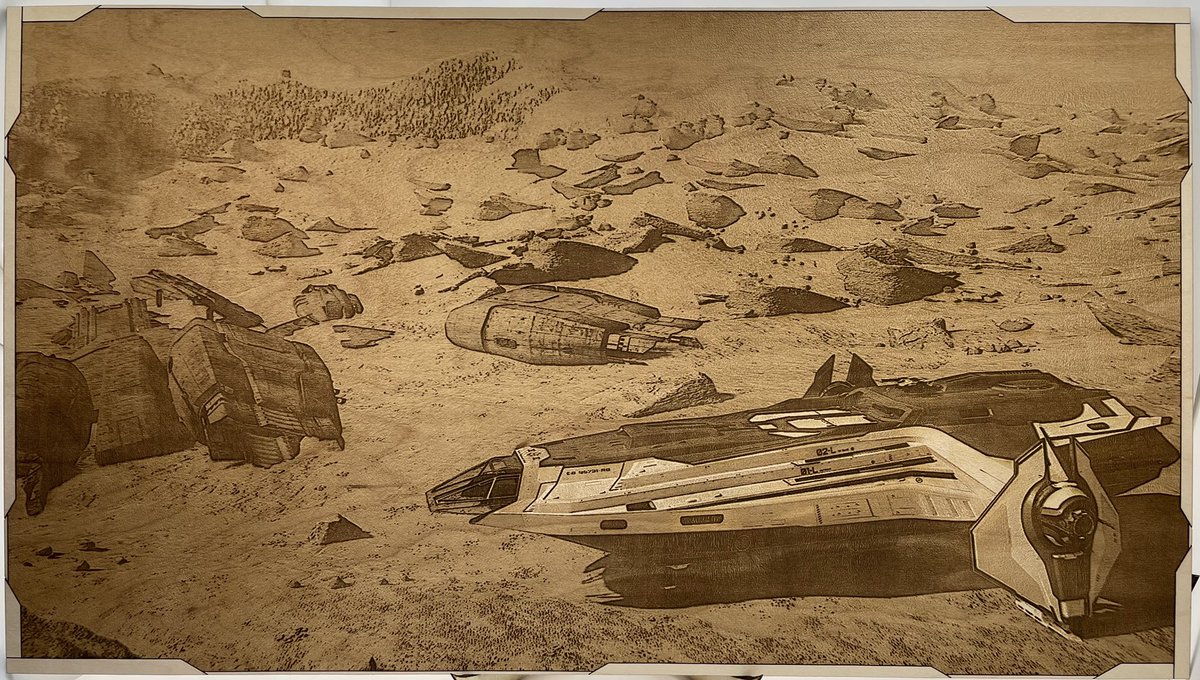 Grabbed a screenshot of the Carrack exploring and engraved it on maple. My current favorite flyable Star Citizen ship!  #SCShipShowdown #starcitizen #Jaredsfavoriteship #spacenerdsunite #wood #engraving #bestdamnspacesimever #carrack