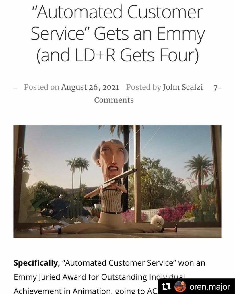 NickManages's tweet image. Yoooo!!! The episode that @oren.major and @thegrandmess made the intro song for on @lovedeathandrobots won an EMMY!!! Massive 🙌🏼😤💿 instagr.am/p/CTN2CxMvi0z/