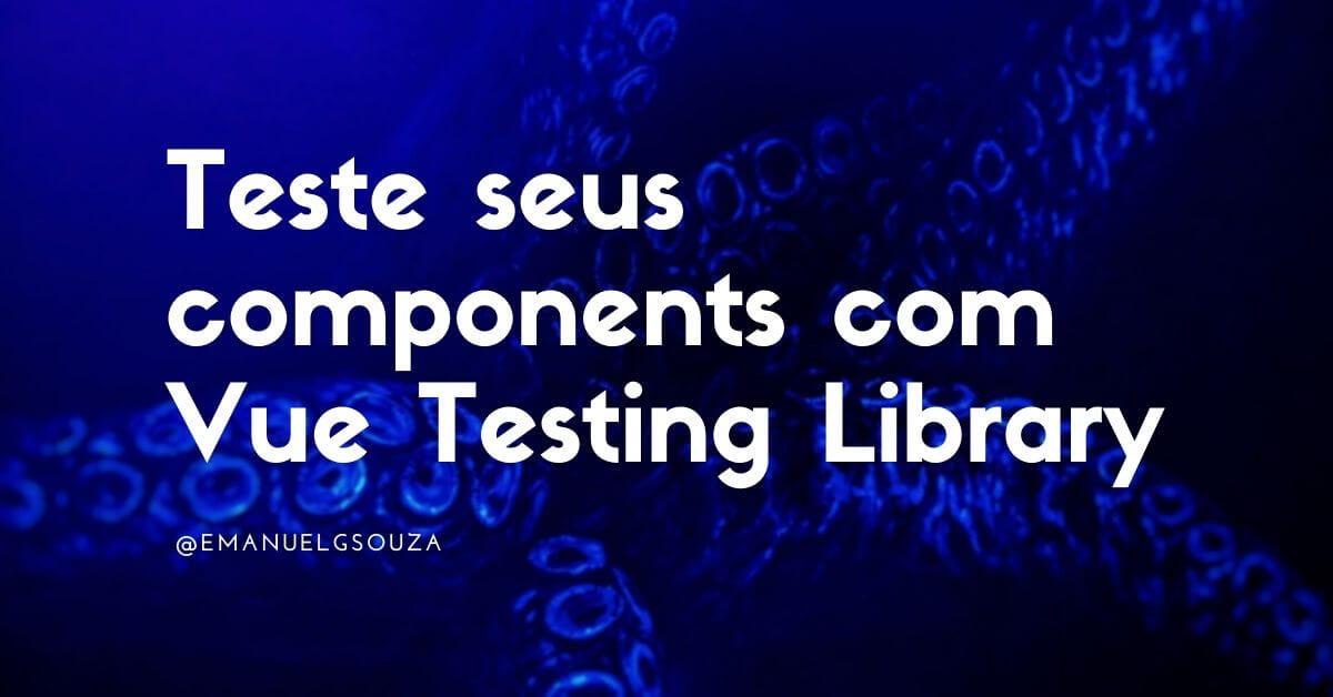 Vue.js Brasil (@vuejs_brasil) on Twitter photo emanuelgsouza.dev/posts/testes-v…
Teste seus componentes com Vue Testing Library
Por <a href="/emanuelgsouza/">Emanuel Gonçalves</a> emanuelgsouza.dev/posts/testes-v…
Teste seus componentes com Vue Testing Library
Por <a href="/emanuelgsouza/">Emanuel Gonçalves</a>