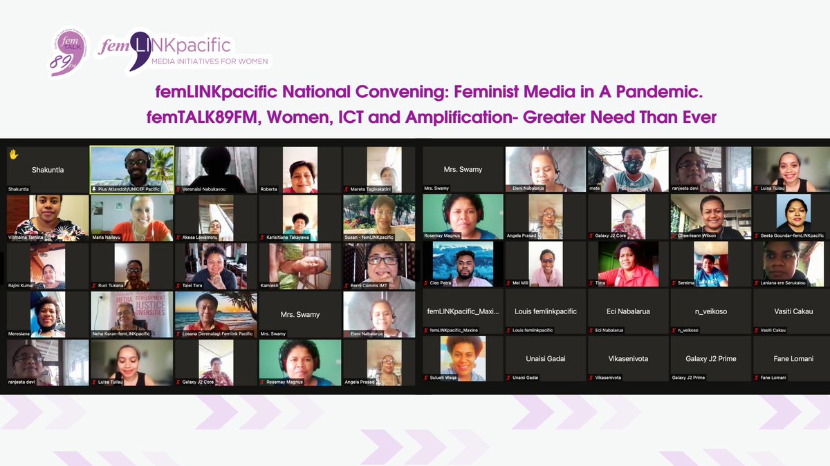 Day 01 of our National Convening: Feminist Media in a Pandemic. femTALK89FM, Women, ICT and Amplification- Greater Need Than Ever
#LetsSilenceTheSirens
#MeDaVukeaNaVakanomodiTakiNiTubuNiLeqa
#TeekaLagkarDeshKoBachaiye #teamFiji