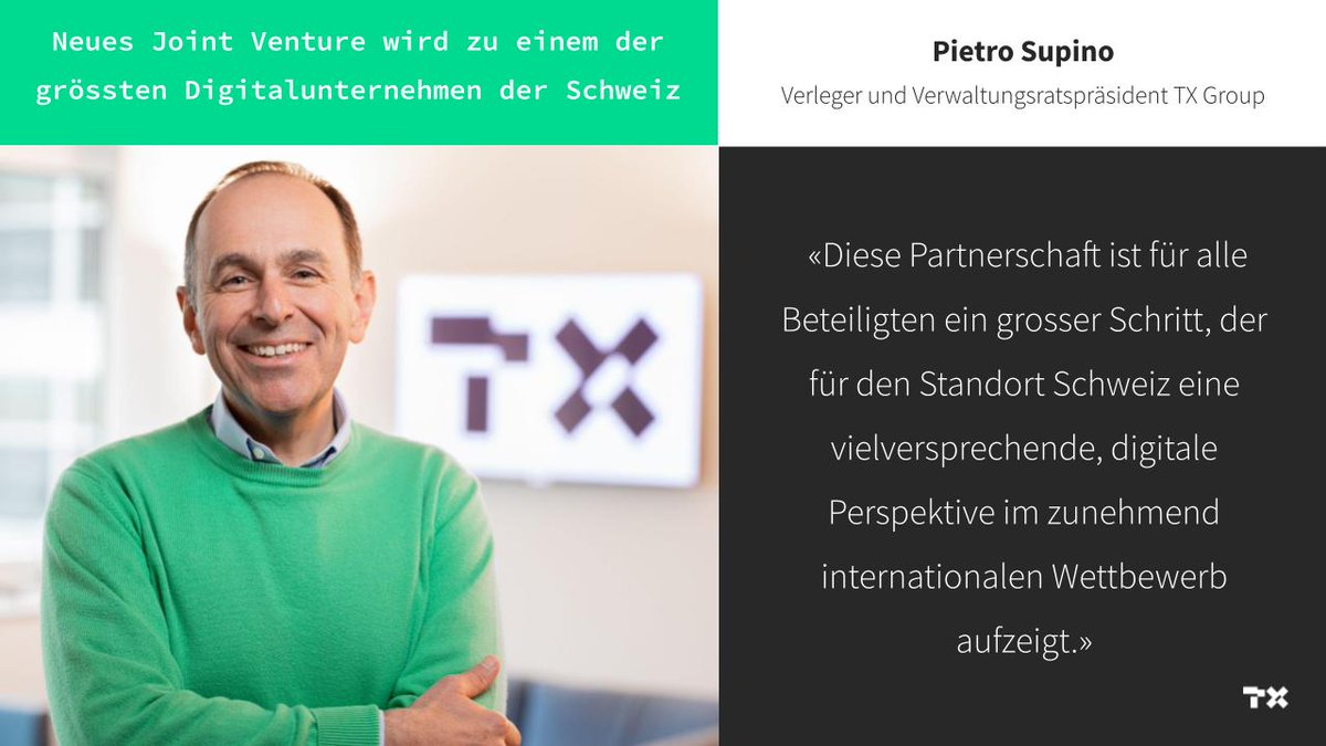 Breaking News: #TXGroup, <a href="/ringier_ag/">Ringier AG</a>, <a href="/diemobiliar/">Die Mobiliar</a>, und <a href="/generalatlantic/">General Atlantic</a> gründen Joint Venture im Bereich der digitalen Marktplätze. Die TX Group bringt die TX Markets-Plattformen <a href="/ricardo_ch/">Ricardo AG</a>, <a href="/tutti_ch/">tutti.ch</a>, <a href="/homegate_Deu/">Homegate</a> sowie Car For You mit ein. bit.ly/3juGJqD