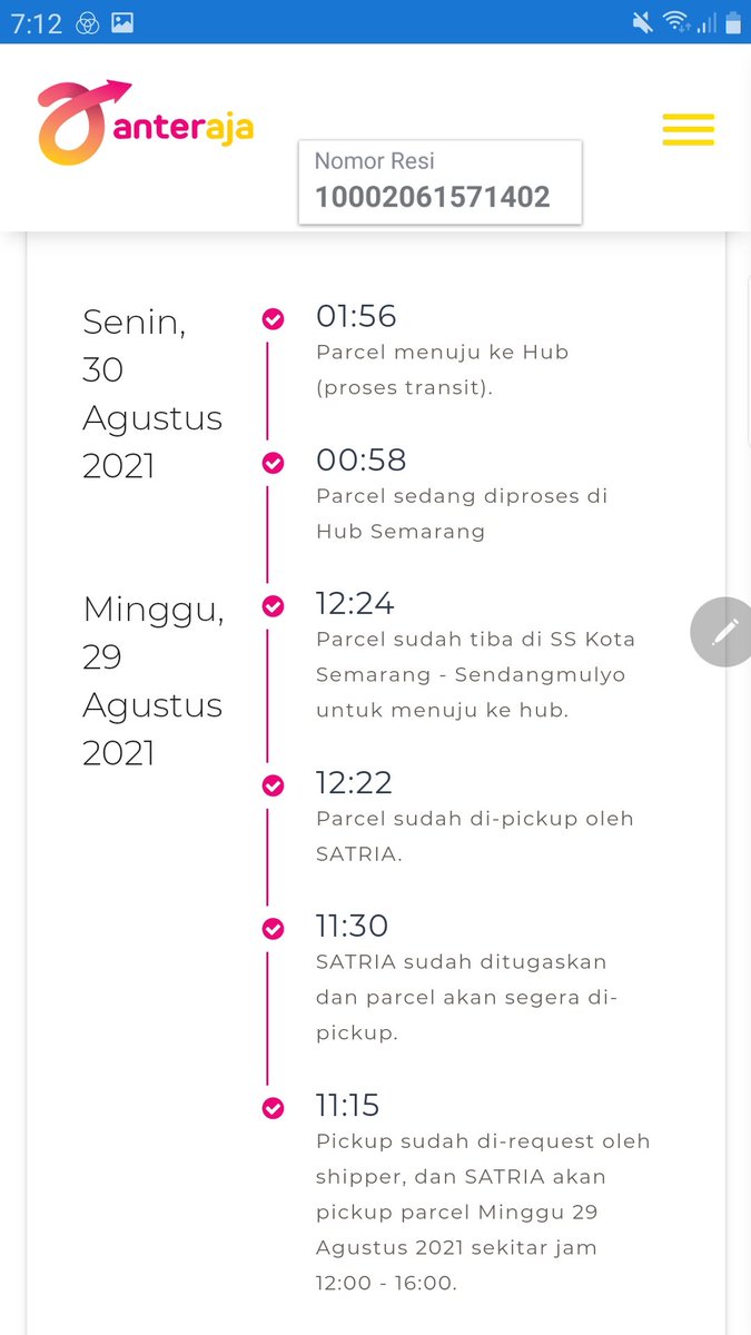 blackened_jack's tweet photo. @anteraja_id tolong dibantu, resi 10002061571402 tidak bergerak dari Senin dinihari (01:56) https://t.co/XygLfng5iG