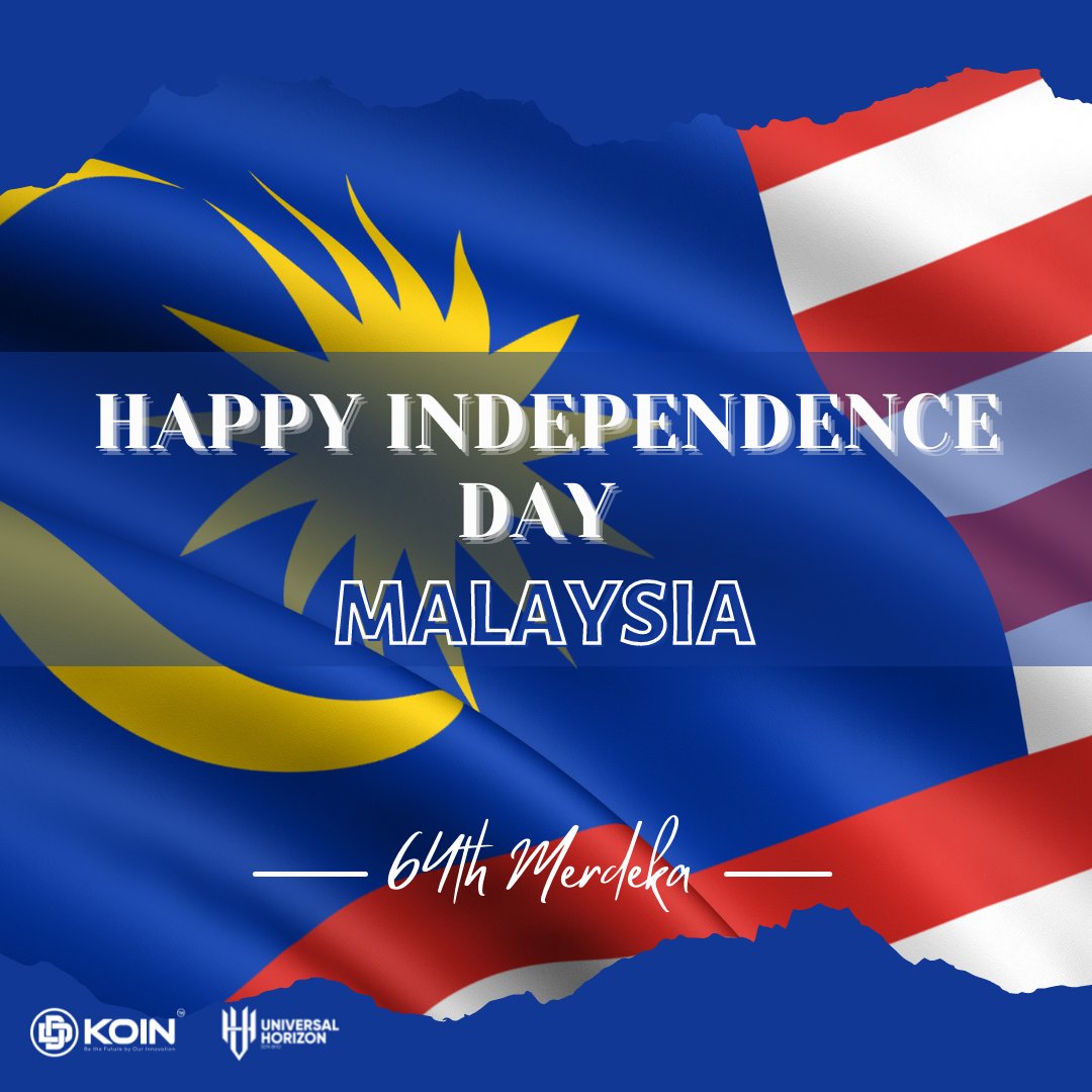 DDKoin_Official's tweet photo. DDK Team would like to wish all Malaysian DDK Stakeholders a Happy Independence Day. This year we are celebrating the 64th year of Merdeka. 

Let’s work hard to make Malaysia a prosperous country 🇲🇾

#MalaysiaPrihatin https://t.co/sz8SVOVkYh