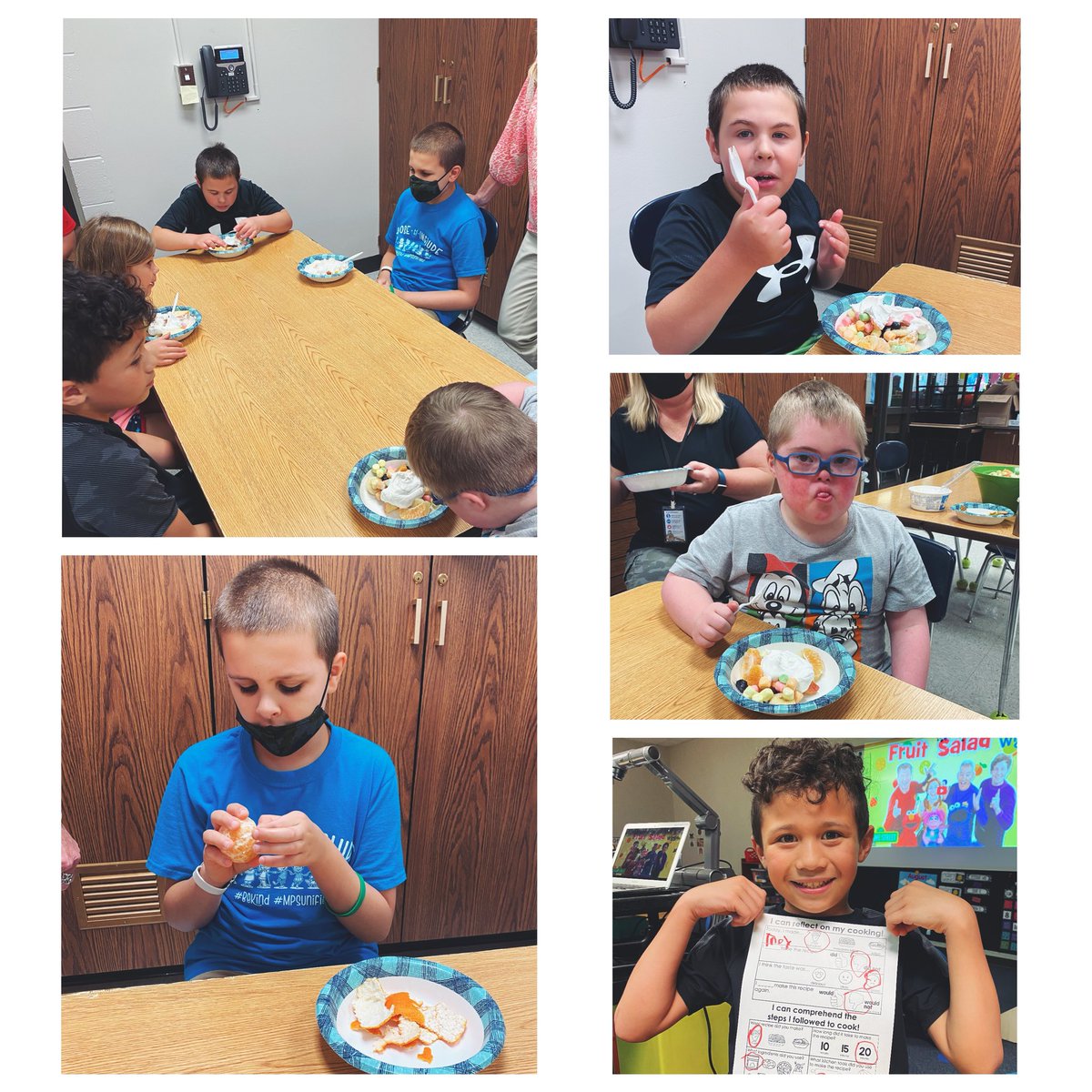 Fruit Salad, yummy yummy! 😋            

Today we peeled and cut fruit to make our very own fruit salad. Then we reflected on our cooking. We identified our ingredients and tools that we needed to make our delicious treat! 
<a href="/MalonePrincipal/">Troy Malone</a> <a href="/MPS_Morton/">Morton Elementary</a> #MavsMoveMountains