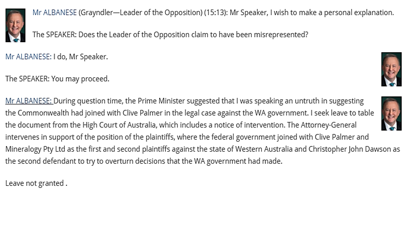 SquizzSTK's tweet photo. ABC cut off vision yesterday just as Albanese was seeking to lodge proof that Morrison had misled the Parliament.
#LeaveNotGranted #auspol #qt https://t.co/TQywnnfnQV