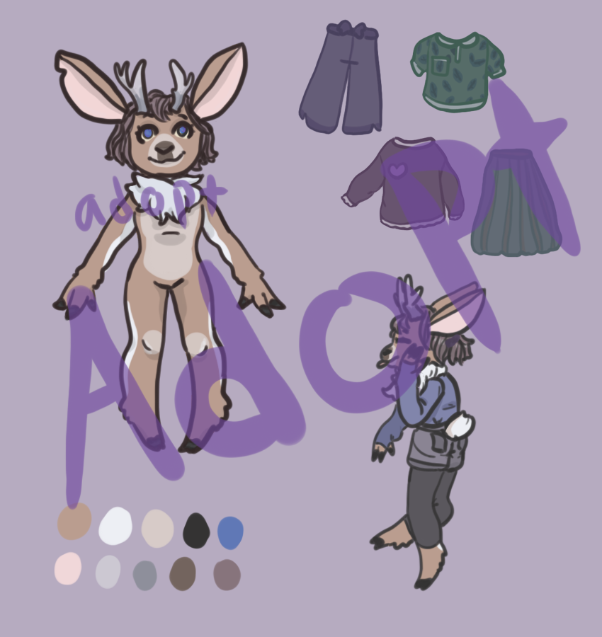 DoodlesPurple's tweet photo. Deer adopt! This is my first ever adopt so I appreciate any support. Price is $10, through PayPal, but I’m open to bids/offers too. Comment or DM if you’re interested.
#adopts #adoptables #adoptart #art #deercharacter #deeradopt https://t.co/JQfNaWJfKg