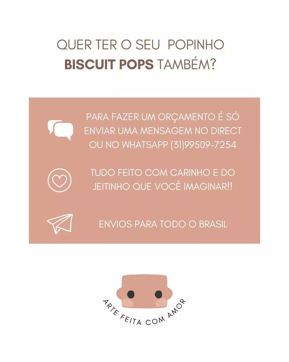 BiscuitPops's tweet image. ✨ Popinho personalizado, feito a mão em biscuit, da personagem Clarie, de Outlander

✨Tudo feito com carinho e do jeitinho que você imaginar!

📦Envios para todo o Brasil!

🌟Link da lojinha: instagram.com/biscuit.pops?u…

#funkopopbiscuit #biscuit #biscuitpops