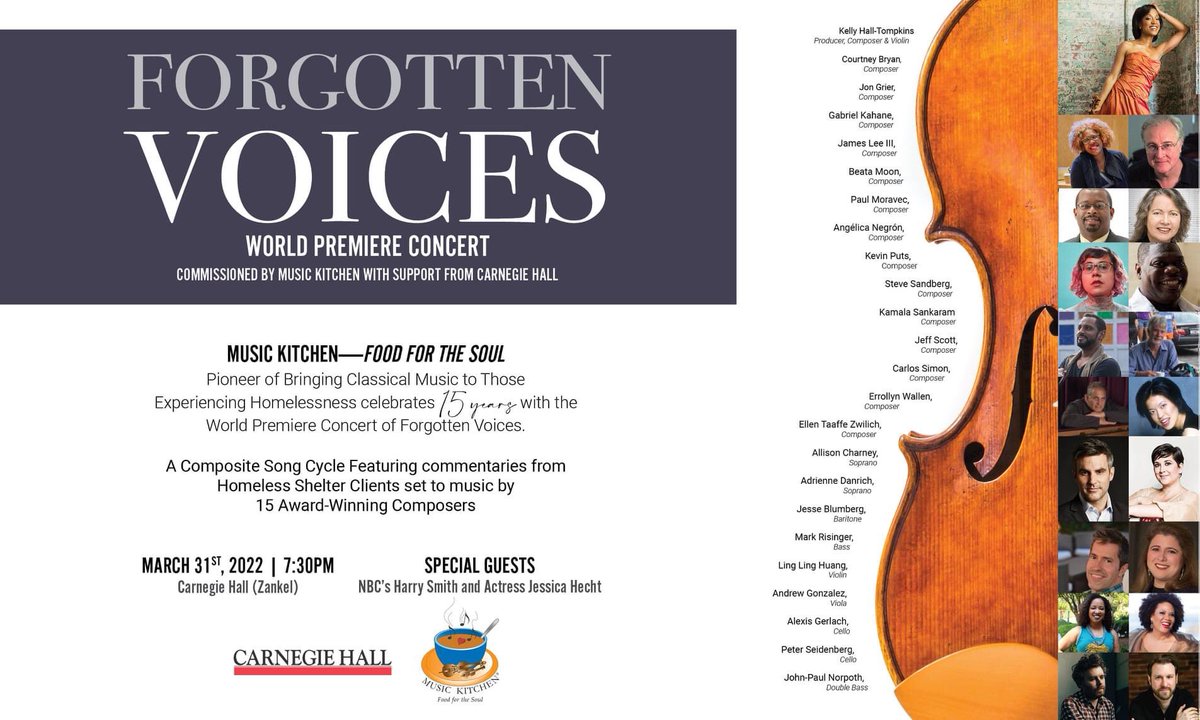 How exciting that tickets for our Music Kitchen - Food for the Soul World Premiere of Forgotten Voices at Carnegie Hall are officially on sale as of today!!

carnegiehall.org/Calendar/2022/…