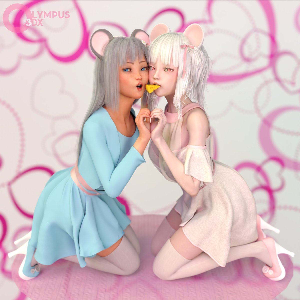 Olympus3DX_SFW's tweet photo. My favorite mouse waifus <3 @kikicheesu and @HinagikuNezuchi 

#VTuber #VTRodents #3Dart #kikillust #nesumie https://t.co/ll2rJ6Rwtc