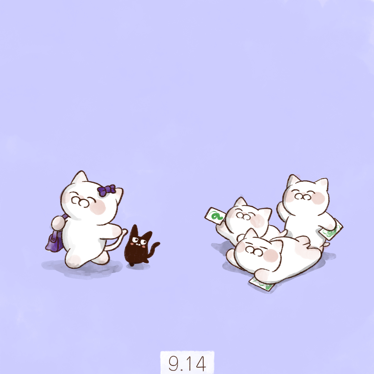 大和猫 9月14日 セプテンバーバレンタイン 女性から別れ話 を切り出してもよい日です 紫色の物を身に付け 白いマニキュアを塗り 緑のインクで書いた別れの手紙を直接手渡すというのがルールなのだそうです 大和猫 9月14日 セプテンバーバレンタイン 女性から別れ話 を切り出してもよい日です 紫色の物を身に付け 白いマニキュアを塗り 緑のインクで書いた別れの手紙を直接手渡すというのがルールなのだそうです