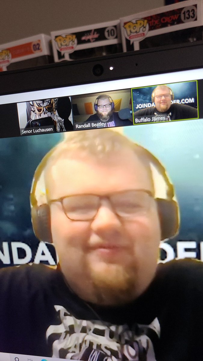 BTCPod18's tweet photo. What is this?? Recording content?? Who's Señor Luchausen? What is going on?!?! #podcasting #lucha #luchalibre #BtheC #wrestling #AEW https://t.co/PVDX2JKxZZ