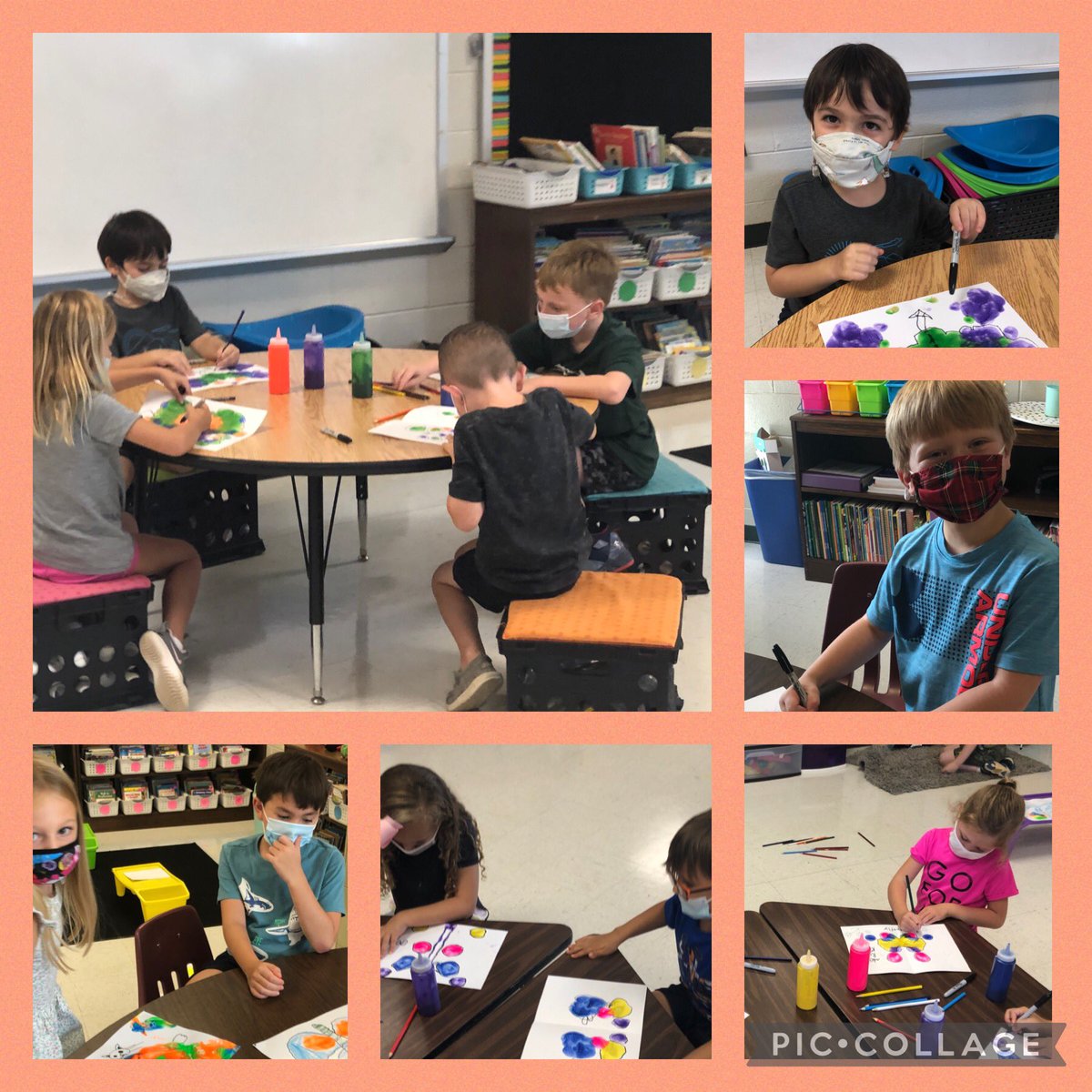 MrsKSmith_MVES's tweet photo. These creative first graders from @smith1st class showed off today in the Creativity Lab during Explore Time! They practiced fluency, flexibility, originality, and elaboration to turn their “oops” into a beautiful masterpiece! #exploretime #5Cs @MVESGainesville @Hall_Schools https://t.co/kl7YWBpTpz