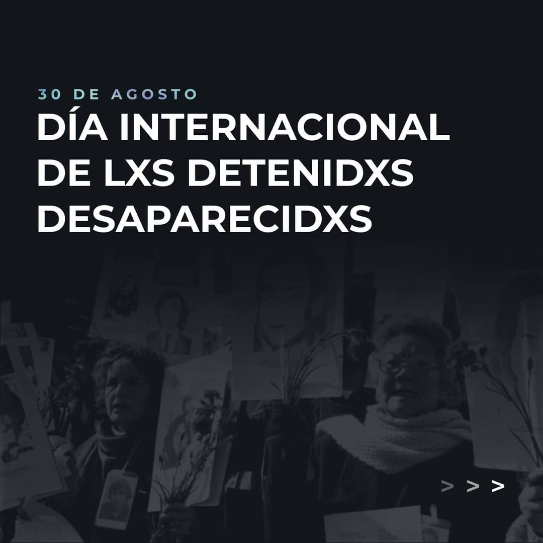 FEPUCV_'s tweet photo. 🔹️Día Internacional de lxs Detenidxs Desaparecidxs.🔹️

El 30 de agosto, las agrupaciones de familiares de víctimas, así como quienes velan por los derechos humanos, conmemoran el Día Internacional de lxs Detenidxs Desaparecidxs. https://t.co/2NN49vAshc