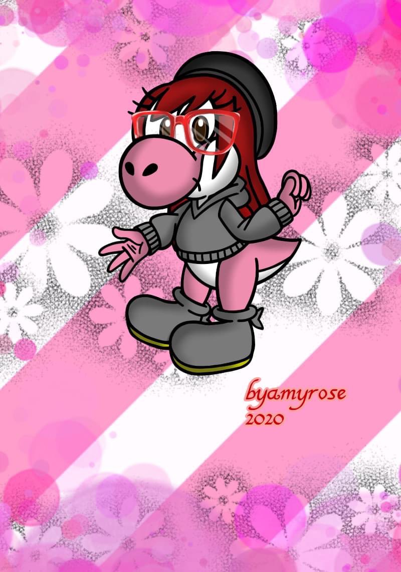 kellychanartis1's tweet photo. Myself as pink I did this last year and this year #yoshi #oc #originalcharacter #SuperMario #pinkyoshi #digitalart https://t.co/qvsJSHWFRm