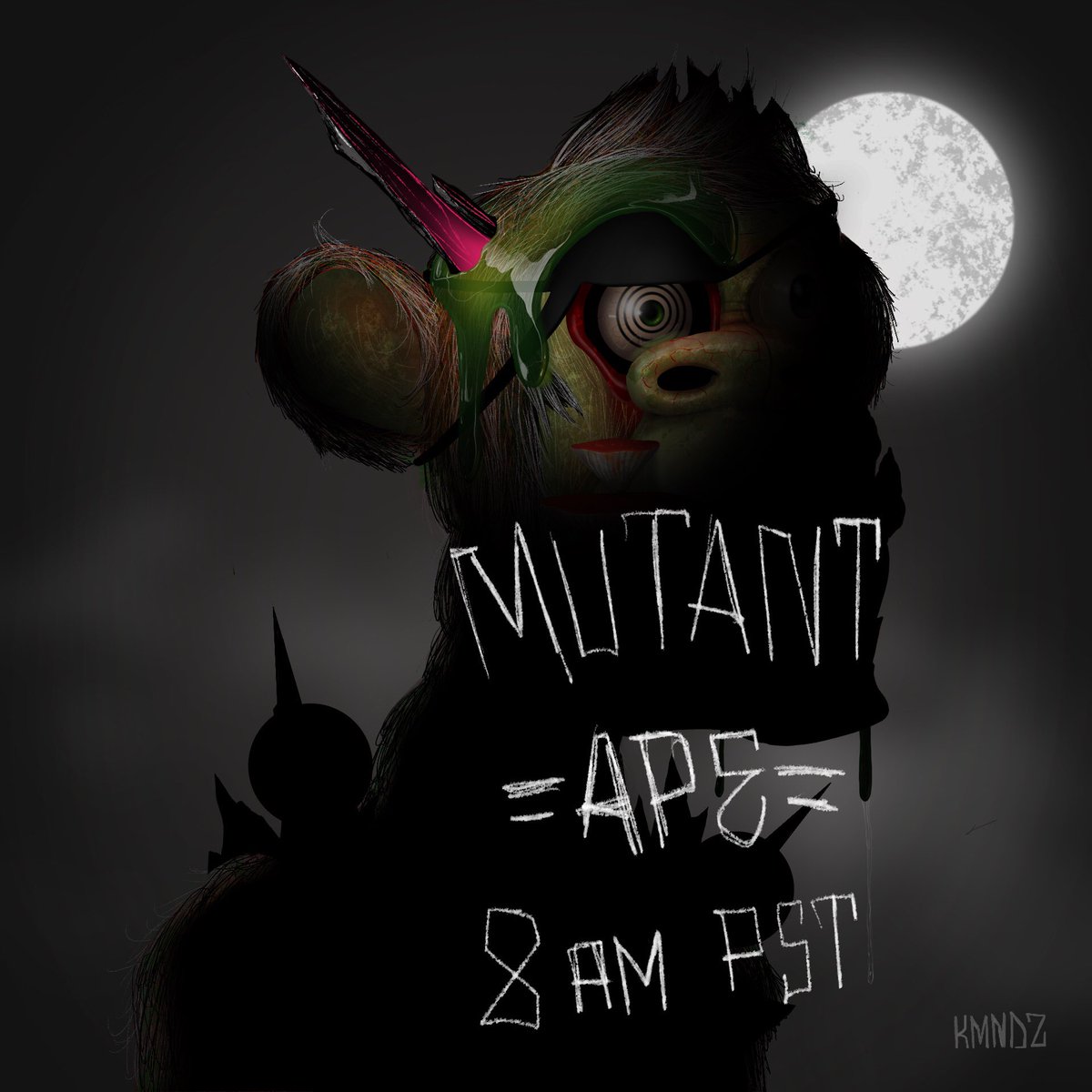 OGKMNDZ's tweet photo. Mutant ape derivative:::: edition of 10
Tomorrow 8AM PST @opensea #MutantApeYachtClub @BoredApeYC #nftart https://t.co/6Zuh4lBdbS