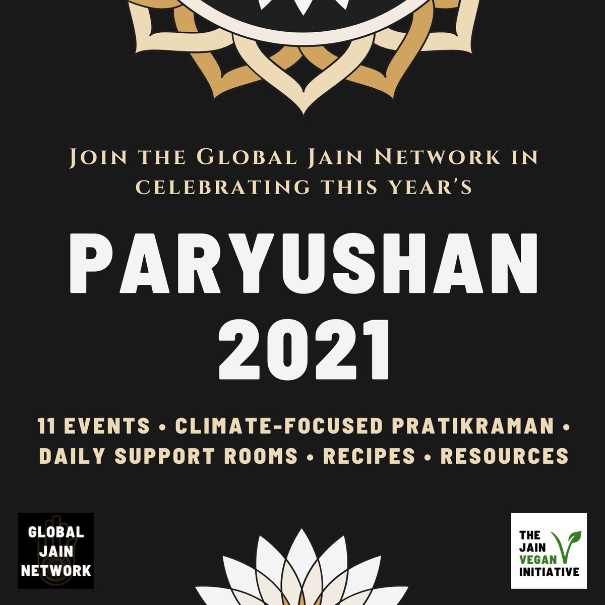 jainnetwork's tweet photo. We welcome you to observe Paryushan 2021 with the Global Jain Network - a grand program which includes 11 Paryushan Special events in September, an innovative Climate-Focused English Pratikraman, daily Paryushan Support rooms, and Vegan Jain cooking recipes.
#Jainism #Jain https://t.co/YU6zoEmYDS