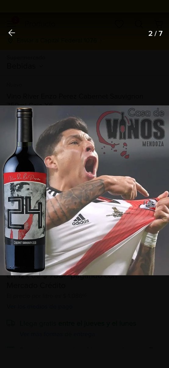 ¡Buenas noches!

Enzo Perez, ¿te puede?. Homenajealo de la mejor manera, en Casa de Vinos Mendoza tenemos el mejor recuerdo de tu ídolo del club. 

Consultanos por stock y varietales!!.

Hacemos envíos a todo el país y envíos en 24 hs en todo Mendoza. 

#River #EnzoPerez #wine