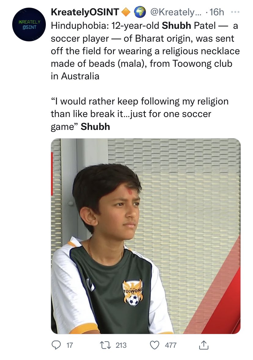 SuryahSG's tweet photo. This Hindu kid’s conviction would definitely put many Dhimmies to shame! https://t.co/YgOnVpB7u2