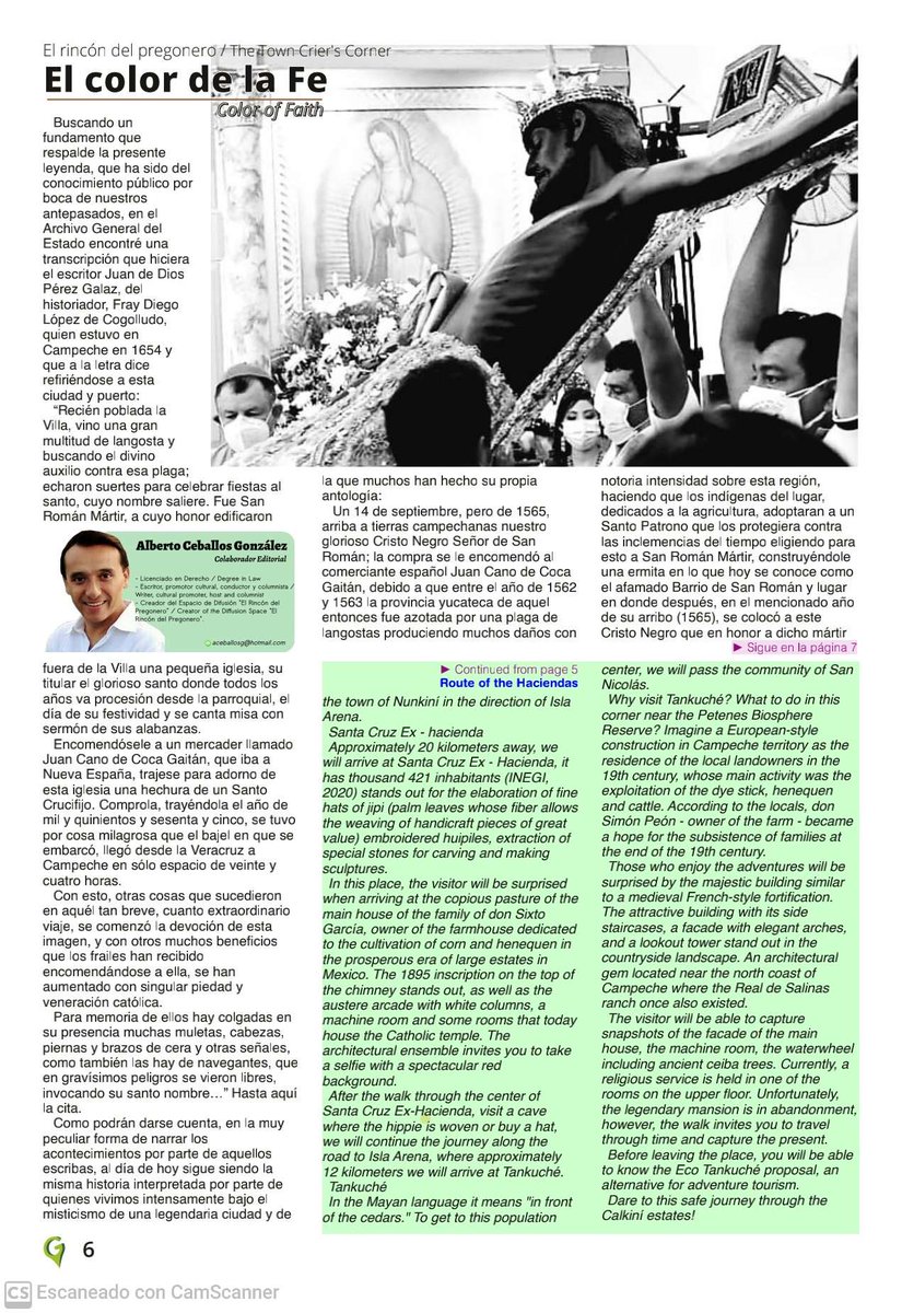 albertceballosg's tweet photo. EL COLOR DE LA FE.

Mi colaboración del mes de septiembre, a través de la Revista Gratuita Mi Guía Campeche. https://t.co/oCDHgtH28Q