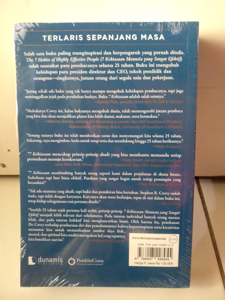 O6O918's tweet photo. WTS Buku The 7 Habits of Highly Effective People :25 years . Stephen R. Covey

💸80k💸 harga aslinya 120k
dom Bekasi

note: dijual karena beli 2 buku yang sama, masih disegel ya kaya di gambar https://t.co/J3GQOMQ93t