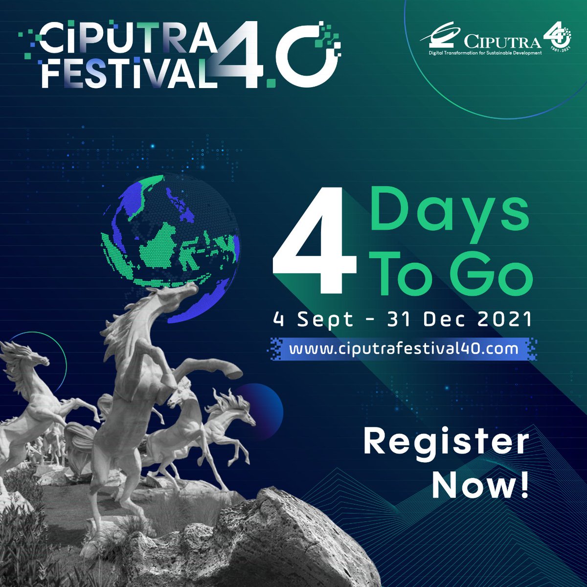 citra_gran's tweet photo. H - 4 Ciputra Festival 4.0 memperingati 40 tahun dedikasi Ciputra Group dalam membangun Indonesia. Temukan promosi yang menarik dari beragam unit bisnis Ciputra Group dalam pameran kami di https://t.co/5tnsbT2p4r

#CitraGran
#sh2keren
#ciputrafestival40
#ciputra40years
#ciputra https://t.co/N97QpGGhcm