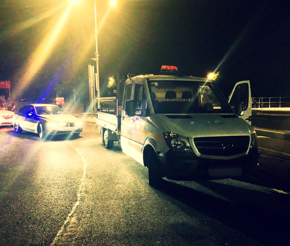 Trafficwmp's tweet photo. This van had been stolen from Birmingham before we saw it travelling on the M5 motorway on cloned registration plates. We stung it to prevent a pursuit and the driver was arrested without incident with the help of @OPUWorcs. #TeamWork https://t.co/abI84022nf